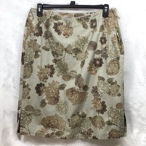 🤍 LIZWEAR JEANS Petites Floral Khaki 💯% Cotton Side Zip and Kick Pleats